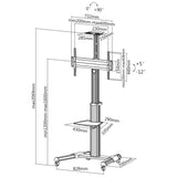 Carro De Tv De Altura Ajustable Inline, Para Led-Tv De 37"-70" (94-178 Cm), Máx. 50kg