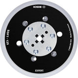 Almohadilla De Soporte Universal Multiagujero Bosch Expert, Blanda, Ø125 Mm, M8+5/16", Plato Lijador (Negro, Para Lijadoras Excéntricas)