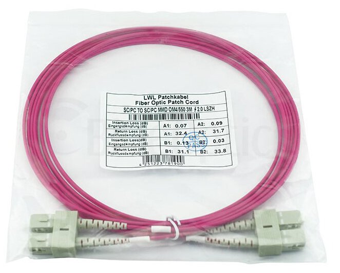 Blueoptics Sfp3232fu3mk Cable De Fibra Optica 3 M Sc/Upc Om4 Magenta