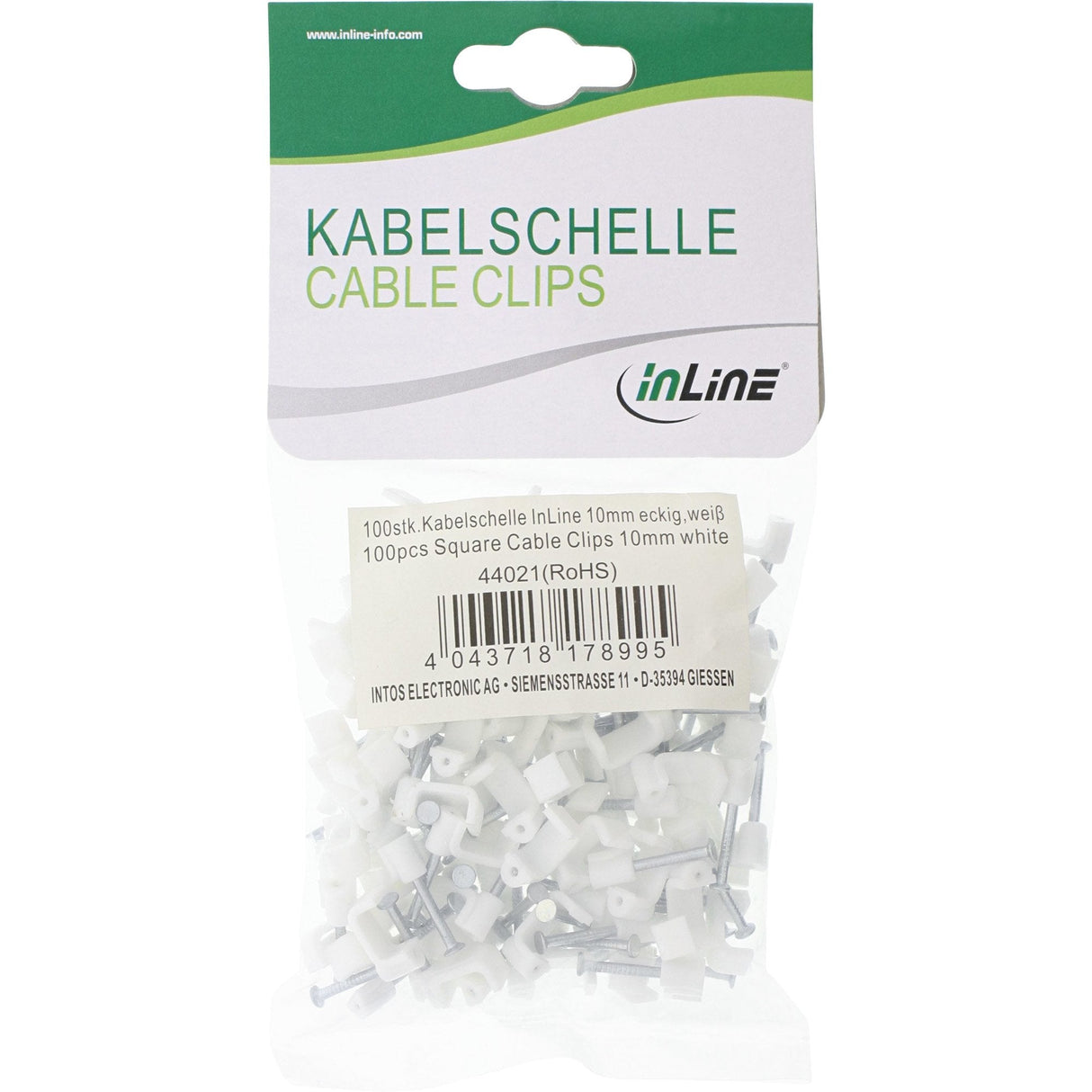 Inline 100 Uds. Pack Grapa Cuadrado 10mm Blanco