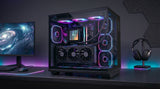 Caja Pc  Atx Mars Gaming Mc-Revpro Pantalla Lcd 4.3" Cristal Templado 4x Ventiladores Argb Black