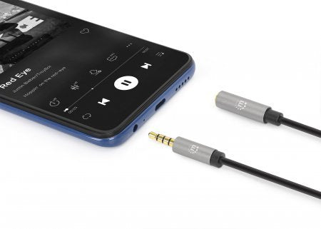 EAN 0766623356046 - Manhattan 356046 cable de audio 3 m 3,5mm Negro, Plata imagen 5