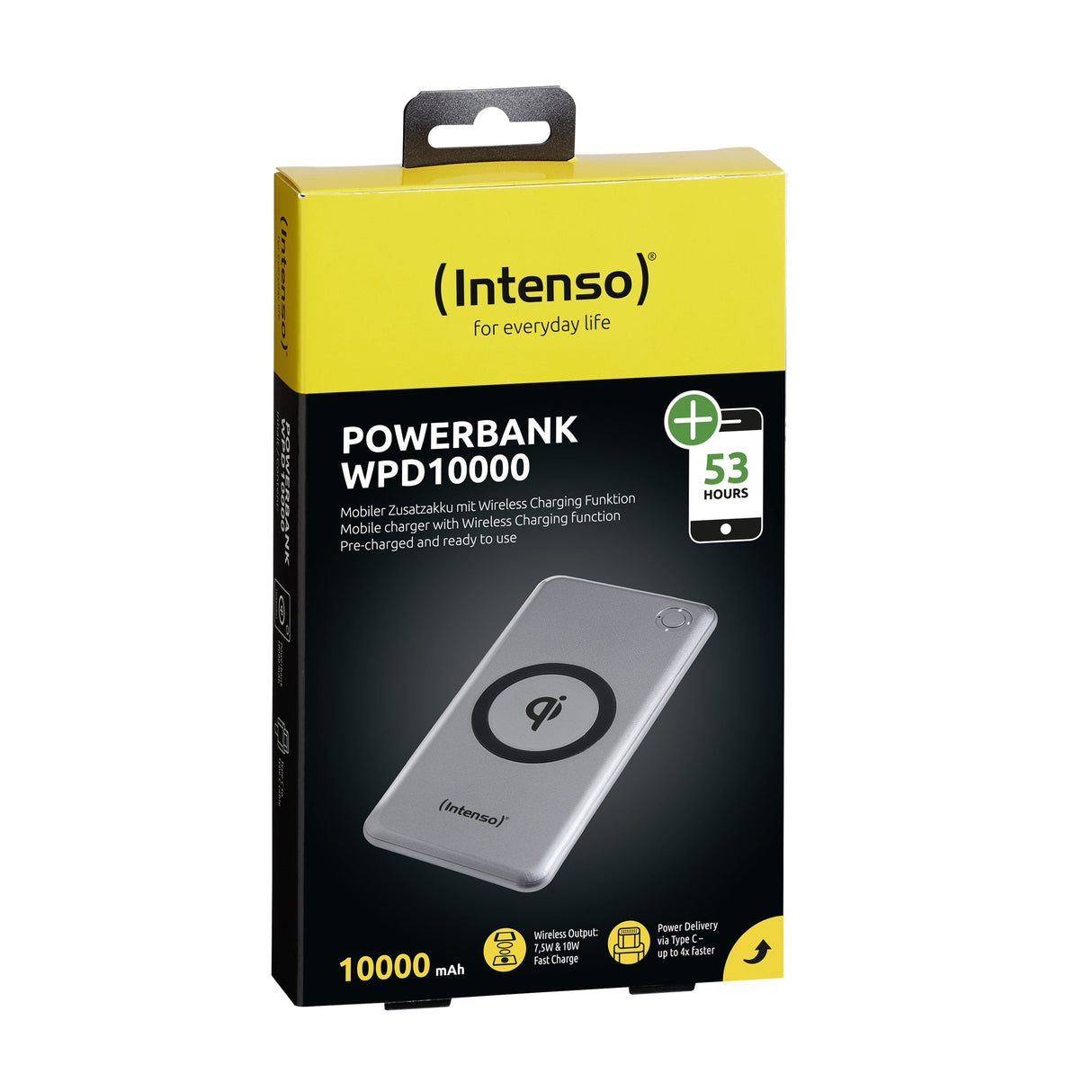 Intenso Powerbank Wpd10000 Plateado Incl. Cargador Inalámbrico
