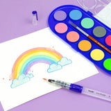 Milan Estuche De 12 Acuarelas Ø30 Mm + Pincel  Serie 101 - Mezclable - Colores Fluorescentes Y Metalizados