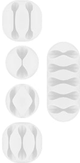 Juego De 5 Piezas Para Organizar Y Sujetar Cables, Extraíble, Tamaños Varios, Blanco Blister