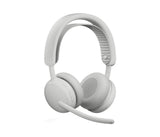 Auriculares Logitech Zone Wireless 2 Inalámbricos Bluetooth Con Cancelación De Ruido Blanco Crudo