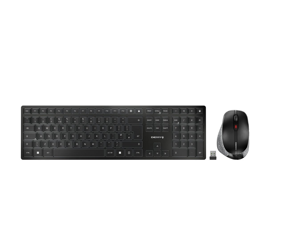 EAN 4025112091940 - CHERRY DW 9500 SLIM teclado Ratón incluido Universal RF Wireless + Bluetooth QWERTY Inglés Negro, Gris imagen 1
