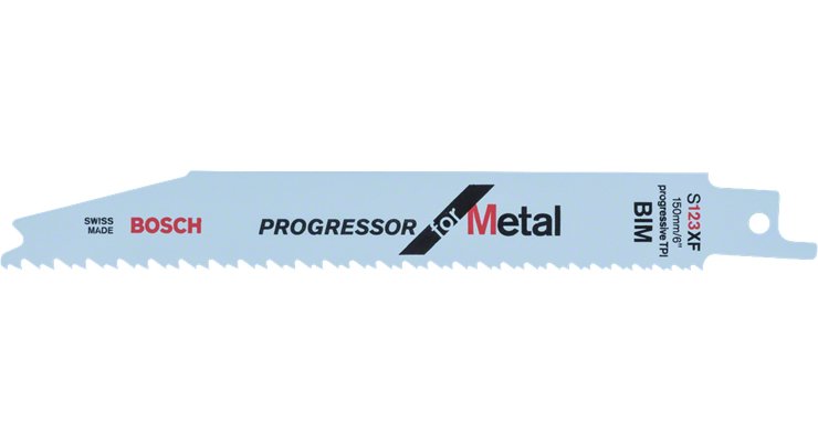 Bosch Professional Solid Saw Blade S 123 Xf Progressor Para Metal, 5 Piezas De Longitud 150 Mm 2608654402
