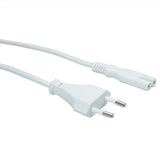 Value Netzcable Euro-Flachstecker Auf C7, 2polig, Wei, 3 M