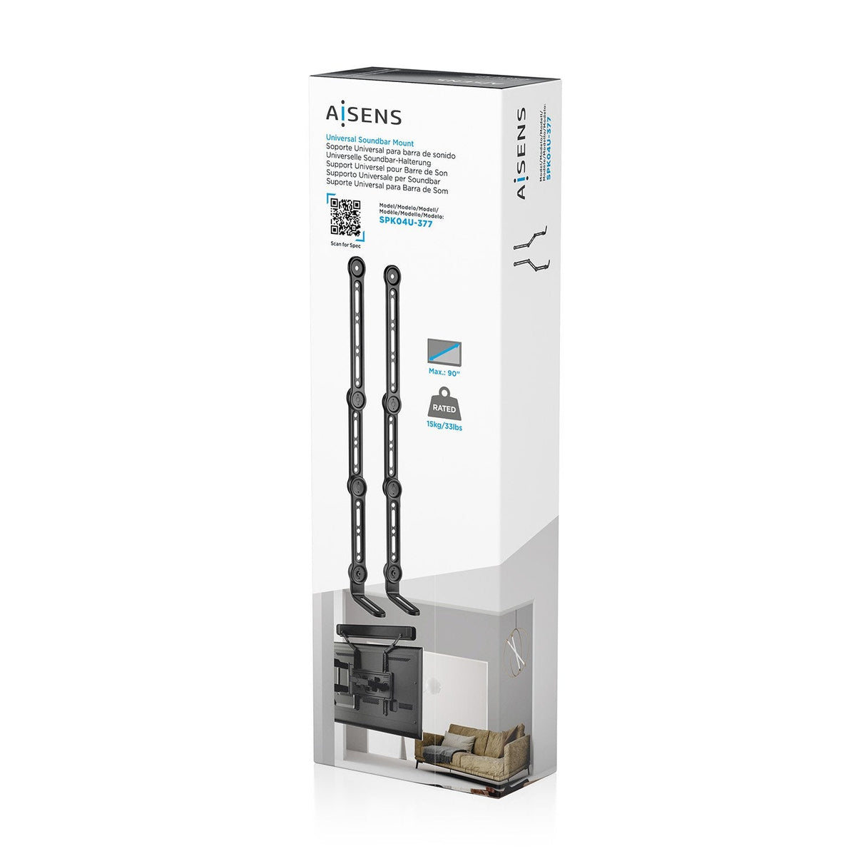 Aisens Soporte Universal Para Barra De Sonido, Negro