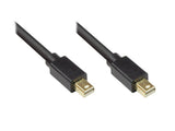 Anschlusscable Mini Displayport 1.1, Stecker Beidseitig, Chapado En Oro, Schwarz, 5m, Good Connections®