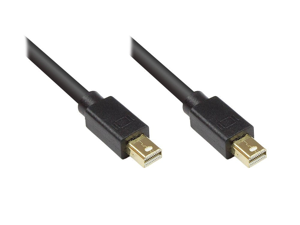 Anschlusscable Mini Displayport 1.1, Stecker Beidseitig, Chapado En Oro, Schwarz, 3m, Good Connections®