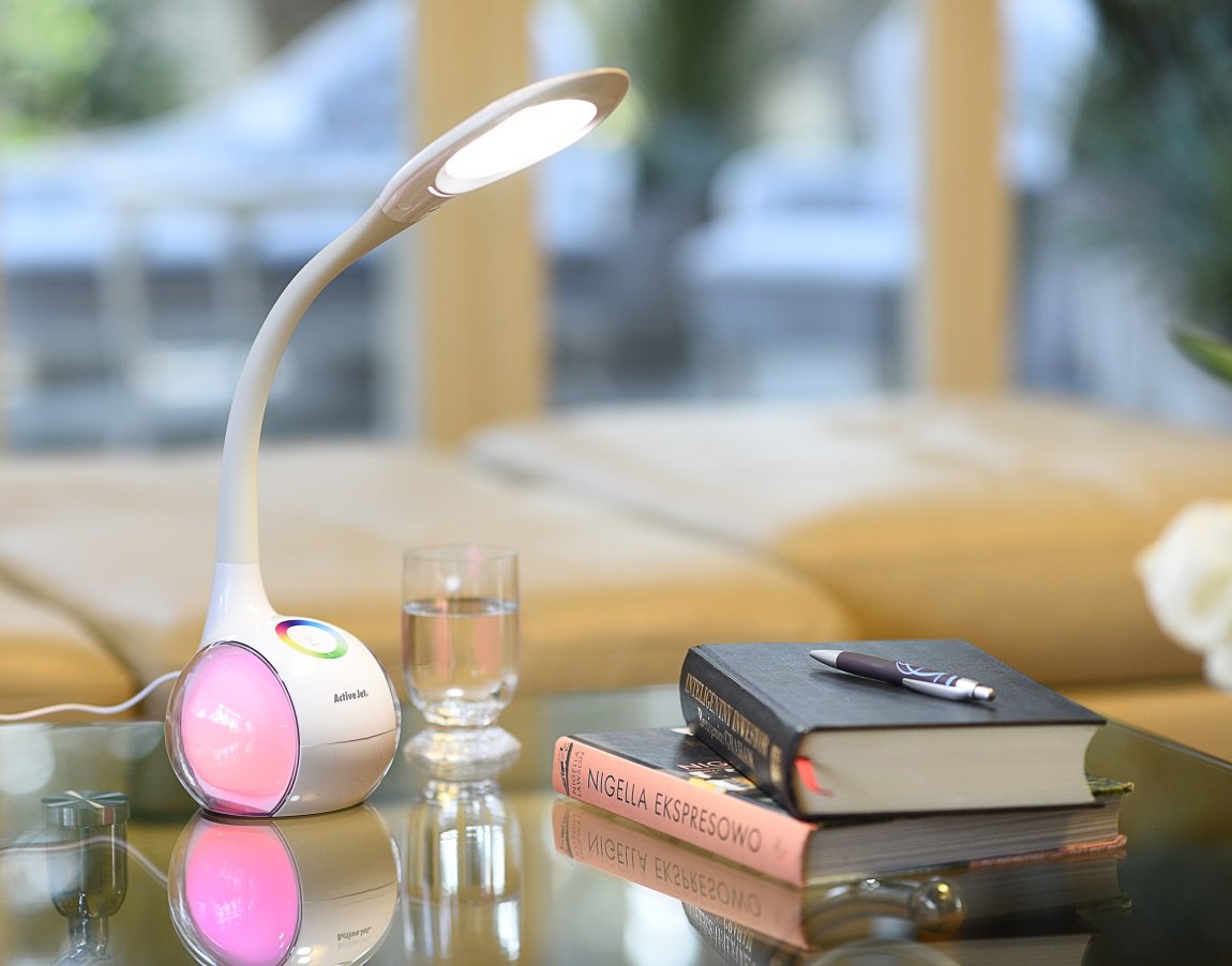Activejet Aje-Rainbow Rgb Lámpara De Mesa Led Con Base De Iluminación Rgb