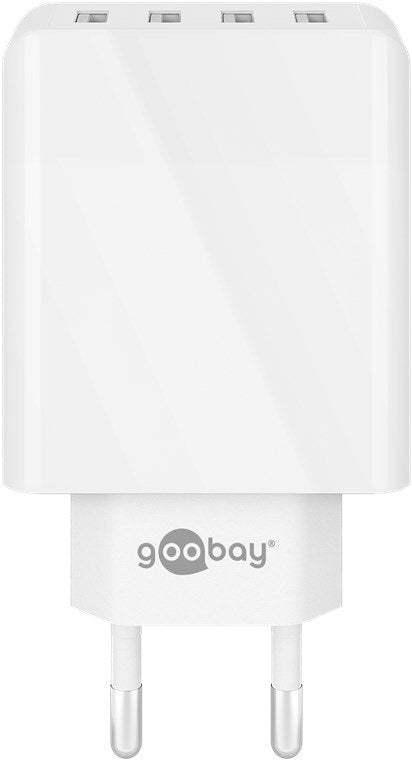 Cargador Usb Enchufable Usb Blanca De 4 Vías, 3a, 30w