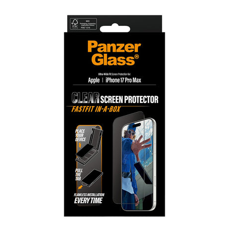 EAN 5715685026706 - PanzerGlass ® Screen Protector iPhone 17 Pro Max | Ultra-Wide Fit w. FASTFIT IN-A-BOX Protector de pantal imagen 3