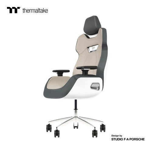 Thermaltake Argent E700 Glacier Blanco With Slate Gray Crayon Real Leather Chair