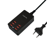 Logilink Usb Table Charger, 6 Port, 32w, Negro