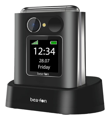 EAN 9120124823956 - Beafon Fold10 5,59 cm (2.2") 95 g Negro, Plata Teléfono para personas mayores imagen 4