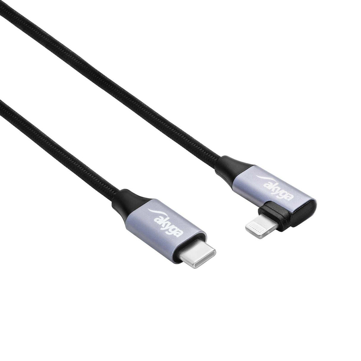 Akyga Cable Usb Ak-Usb-55 Usb Tipo C M Lightning M Angle Ver. 2.0 30w 0.3m