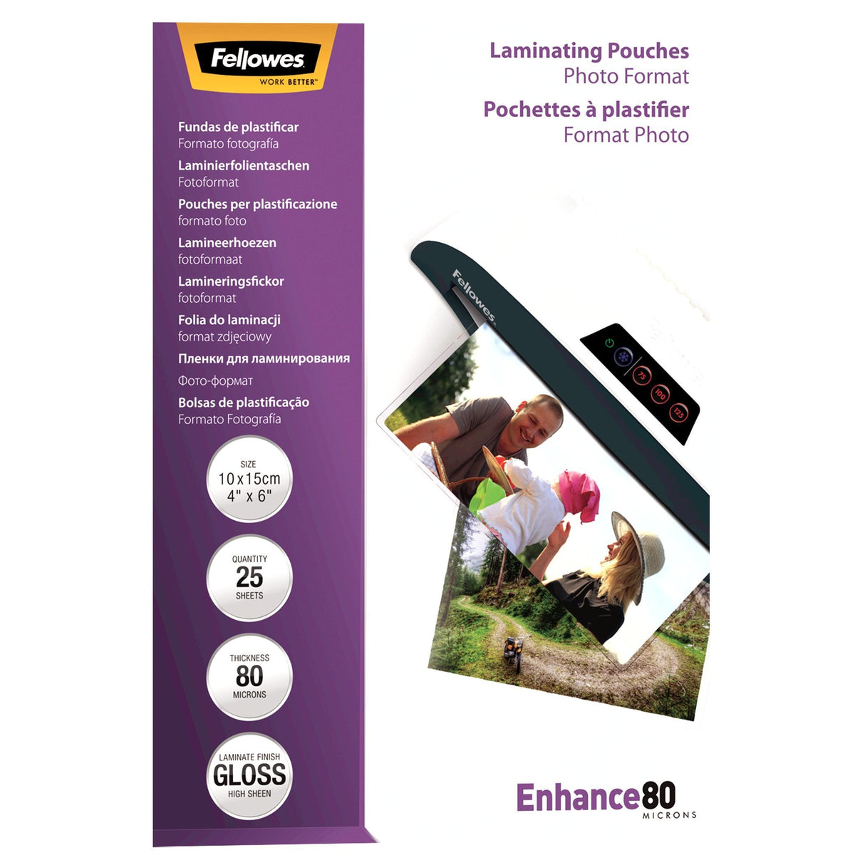 Fellowes Fundas 10x15cm 80 Microns 25pk