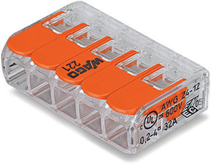 Wago 221-415 Bloque De Terminales 1p Naranja, Transparente