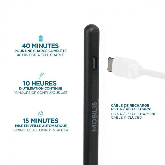 Mobilis 001090 Lápiz Digital Negro Stylus For Tablet