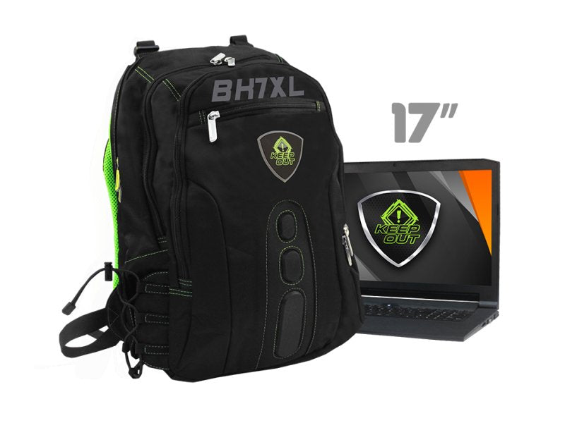 Keep Out Mochila Gaming Bk7 Xl Negro-Verde 17"