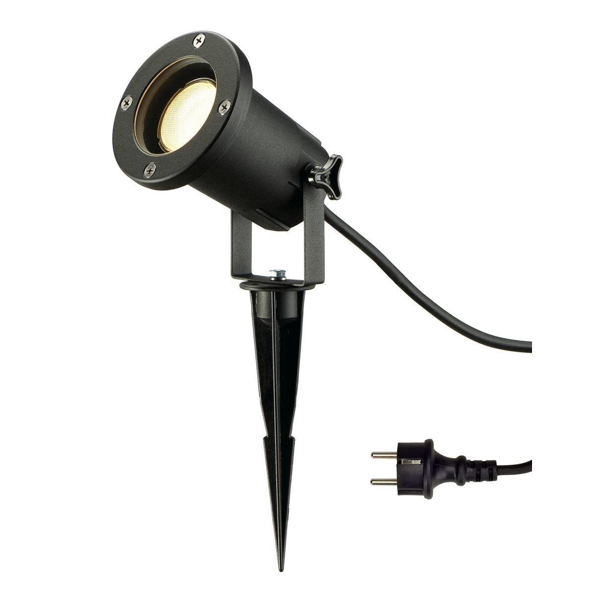 Slv Nautilus Spike Gartenstrahler 227410 Gu10 Ip65 M.Erdspi + 1,5m Zultg Schwarz