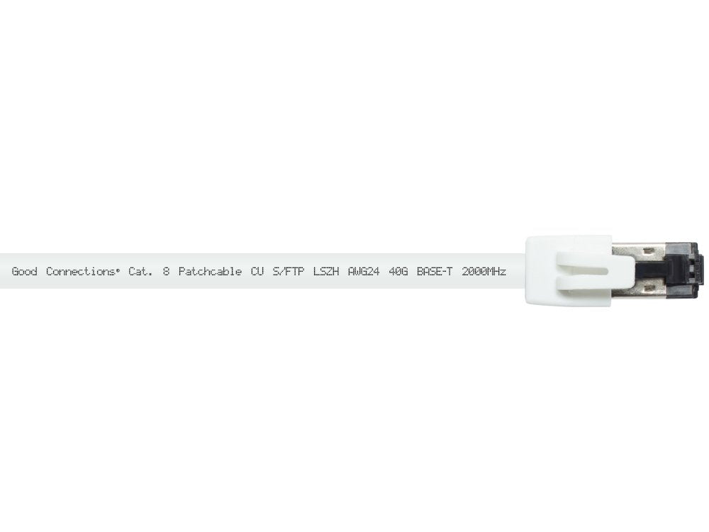 Rns® Cable De Red Cat. 8.1, S Ftp, Pimf, Halogenfrei (Lszh), 2000mhz, 40gbit S, Weiss, 0,5m, Good Connections®