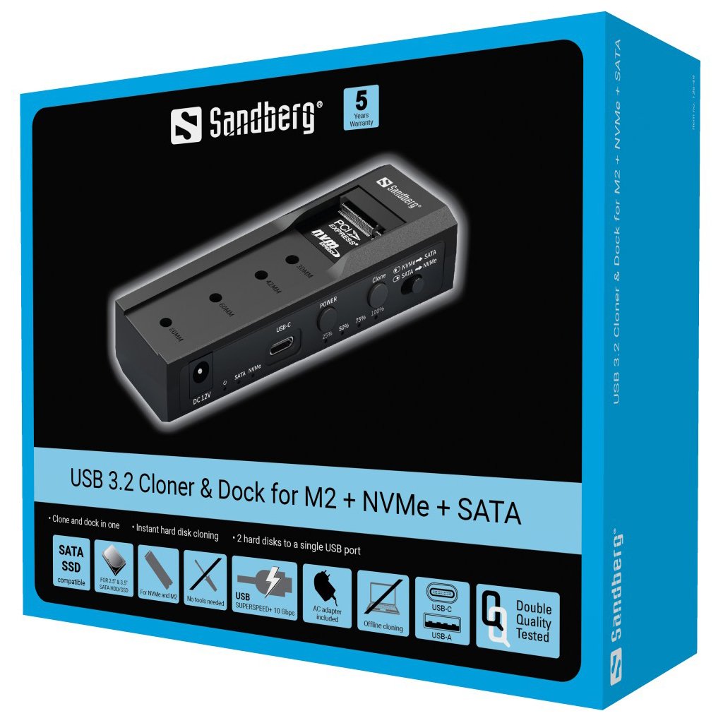 Usb-3 Cloner+Dock M2+Nvme+Sata - Usb-3 Cloner+Dock M2+Nvme+Sata - Warranty: 60m