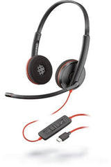 Poly Blackwire C3220 Auriculares Alámbrico Diadema Llamadas/Música Usb Tipo C Negro, Rojo