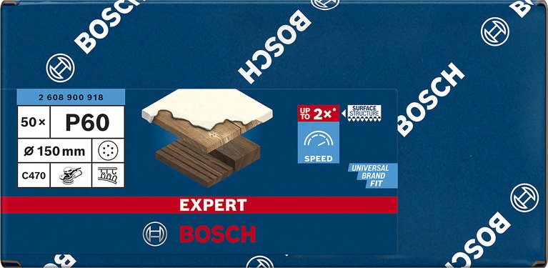 Hoja De Lija Bosch Professional Expert C470, Ø 150 Mm, K60 50 Piezas, Para Lijadoras Excéntricas 2608900918