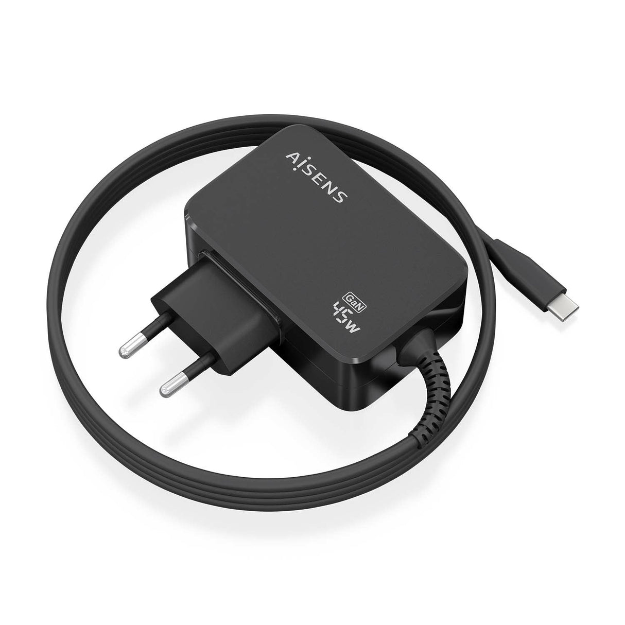 Aisens Cargador Gan 45w Pd3.0 1xusb-C 1.80m, Negro