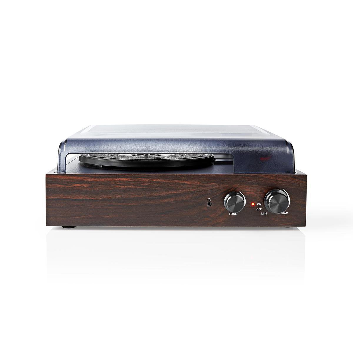 Nedis Tocadiscos 33  45  78 Rpm  18 W Conversión A Mp3  Abs  Mdf  Marrón