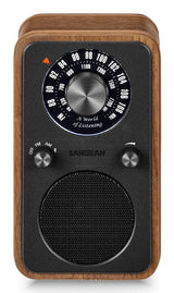 Sangean Wr-9 Nogal Vintage Radio Analógica De Madera Con Am Fm Bluetooth