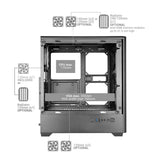 Caja Pc Atx Semitorre Mars Gaming Mc-Quantum Doble Cristal Templado Argb Gpu 335mm Blanco