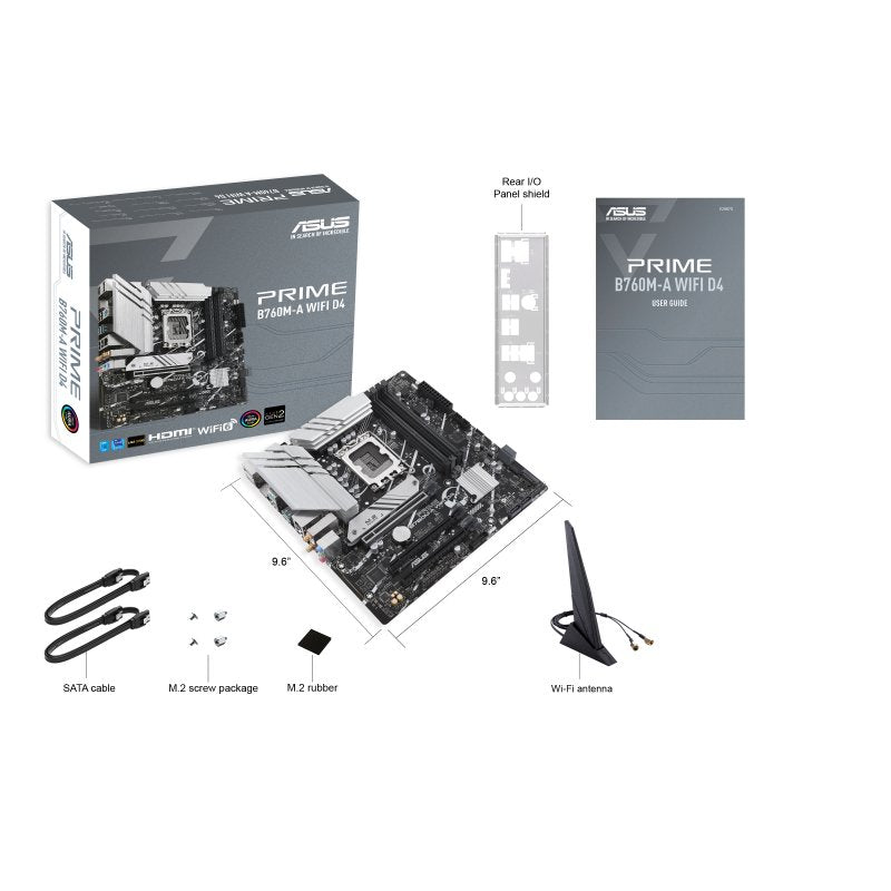 Placa Base Asus 1700 Prime B760m-A Wifi D4 M-Atx 4xddr4 4xsata6 1xusb-C 1xusb 3.2 2xusb 2.0