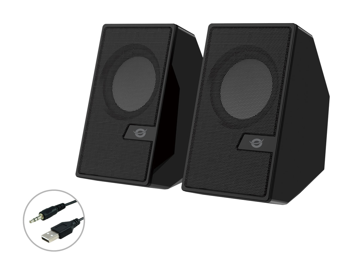 Altavoces 2.0 Conceptronic Bjorn02b 6w Color Negro Jack 3.5  Y Bluetooth Alimentacion Usb