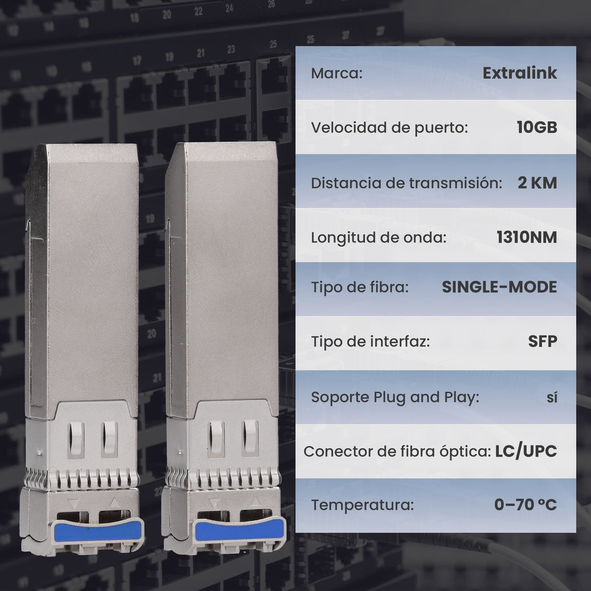 Extralink Sfp+ 10g 1310nm Sm Lc 2km 2-Pack