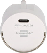 Brennenstuhl Usb-C Steckdosenadaptador, Usb-C Ladehembra 2,4 A, Max. 12,0 W, Blanco