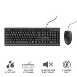 Trust Primo Teclado & Ratón Set, Con Cable, Deutsches Qwertz-Layout, Flüssigkeitsgeschützt