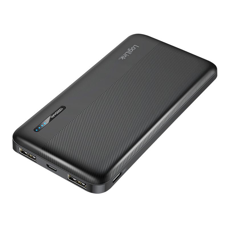 Logilink Mobile Power Bank, Lipo, 10.000 Mah, Usb-C In Out, Negro