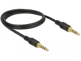 Delock Klinkencable 3,5 Mm 4 Pin Stecker Zu Stecker 1 M Schwarz