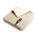 Duux Yentl Wrmedecke Striped Rabbit Faux Fur Beige (200x200)