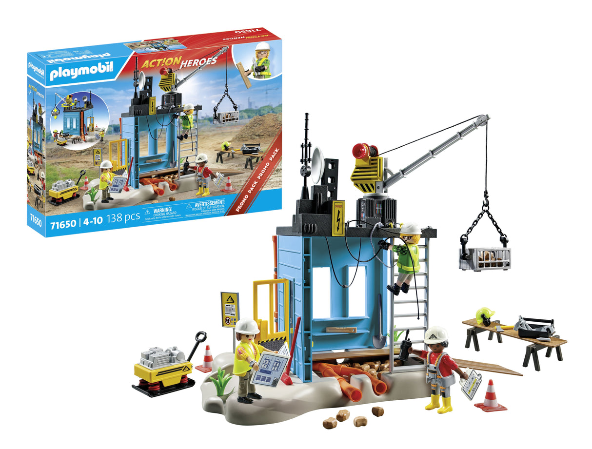 Playmobil 71650 Action Heroes Obra, Juguete De Construcción 71650