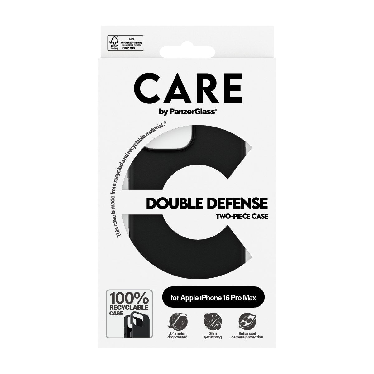 EAN 5715685003981 - PanzerGlass CARE™ by ® Double Defense Case Black iPhone 16 Pro Max funda para teléfono móvil Negro imagen 3