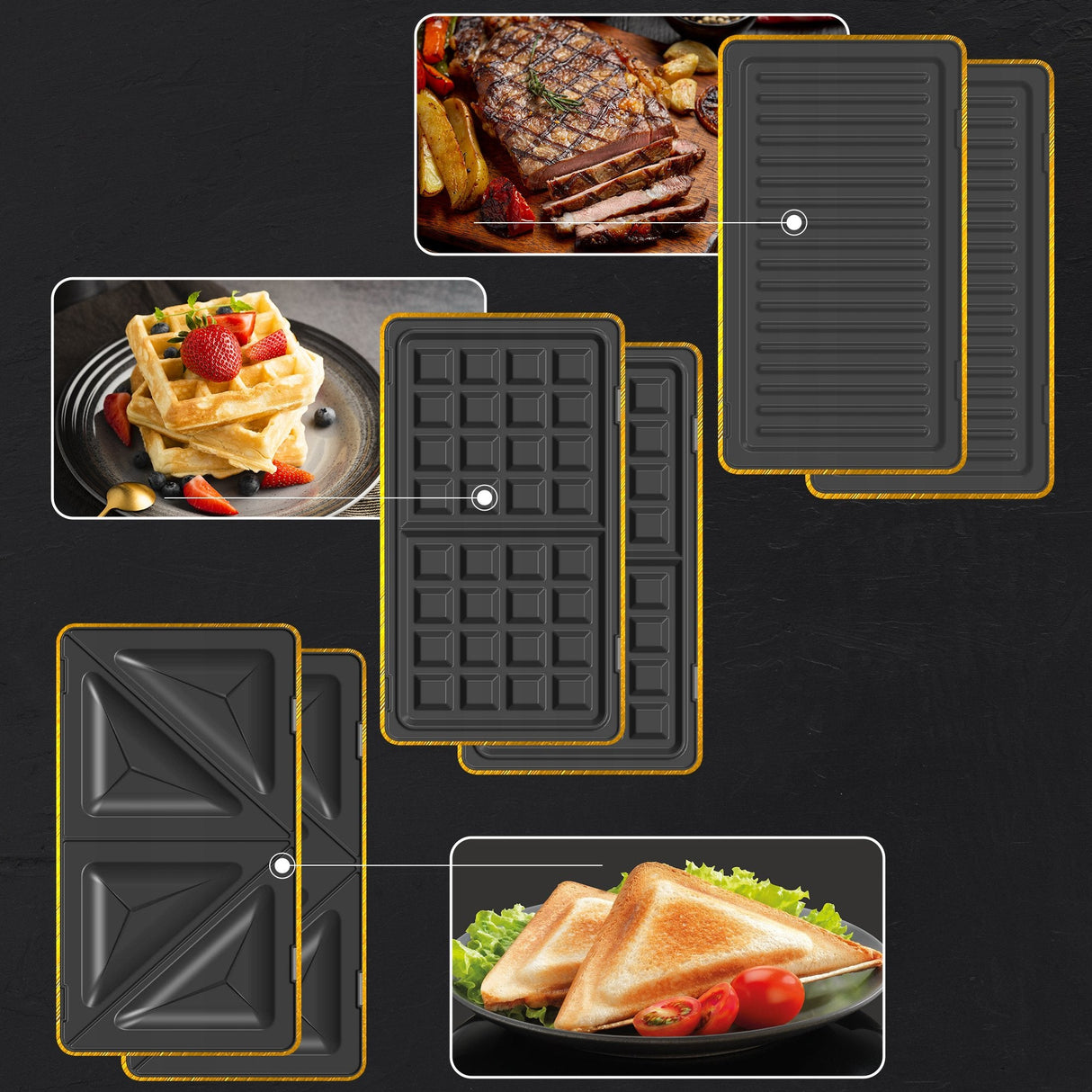 Extralink Smart Life Grill Sandwich & Waffle Maker Sj-37a