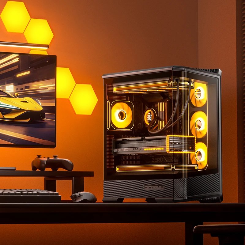 Jonsbo D400 Pc-Gehäuse, Midi Tower, Atx, Tempered Glass - Schwarz