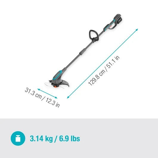 Cortacésped Inalámbrico Gardena Powertrim 30/18v P4a Gris/Turquesa, Batería Li-Ion 4ah, Power For All Alliance 14703-20