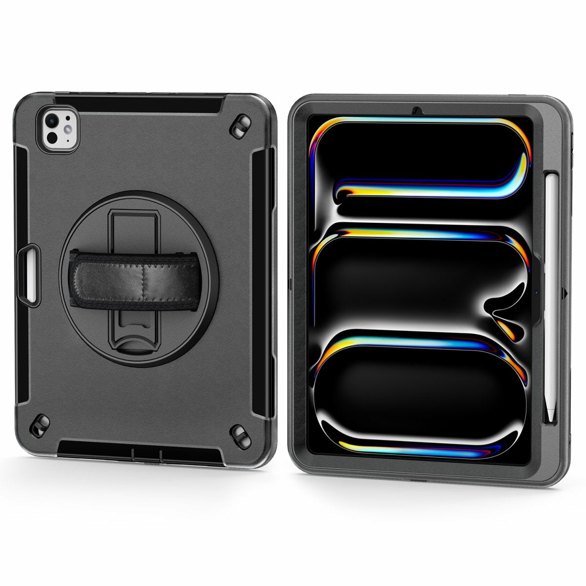 4smarts Rugged Case Grip Do Apple Ipad Pro 11" (M4, 2024)  Uchwyt  Stojak 360°  Black